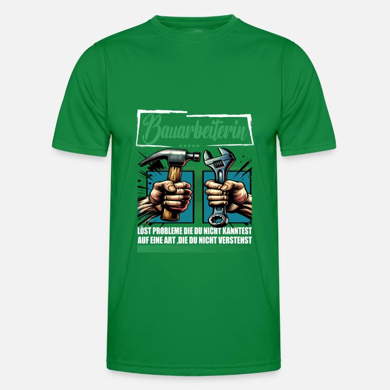 Bauarbeiterin Beruf mit lustigen Spruch Männer Funktions-T-Shirt