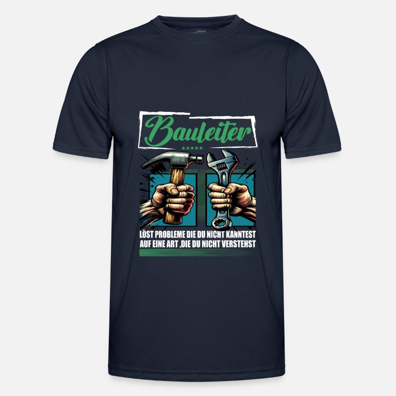 Bauleiter Beruf mit lustigen Spruch - Männer Funktions-T-Shirt - Navy