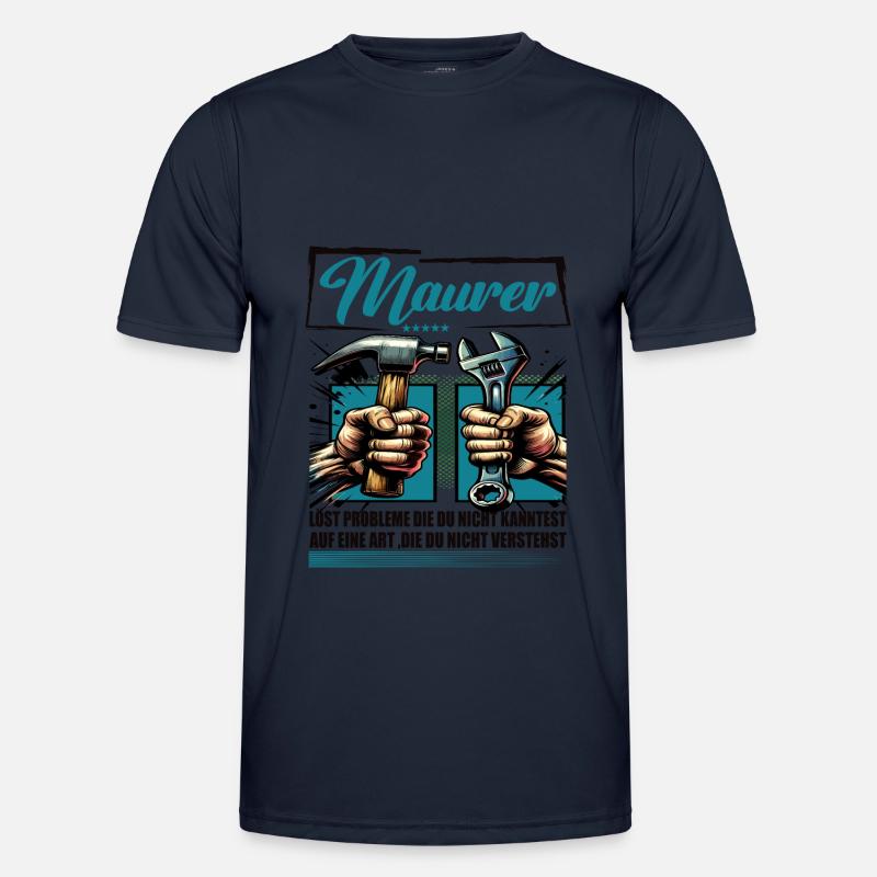 Maurer Beruf mit lustigen Spruch - Männer Funktions-T-Shirt - Navy