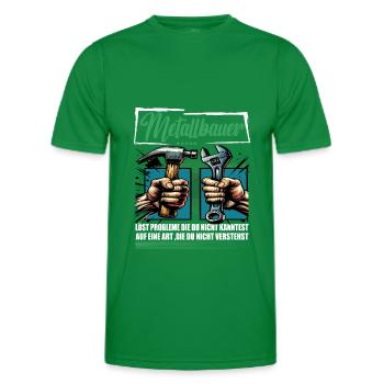 Metallbauer Beruf mit lustigen Spruch - Männer Funktions-T-Shirt - Kelly Green - Vorne - AI Model Male 178 dark (178cm)