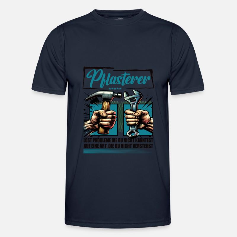 Pflasterer Beruf mit lustigen Spruch - Männer Funktions-T-Shirt - Navy