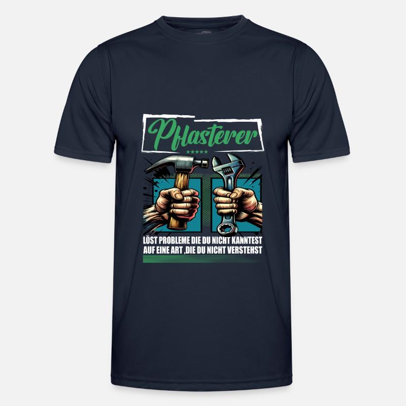 Pflasterer Beruf mit lustigen Spruch - Männer Funktions-T-Shirt - Navy