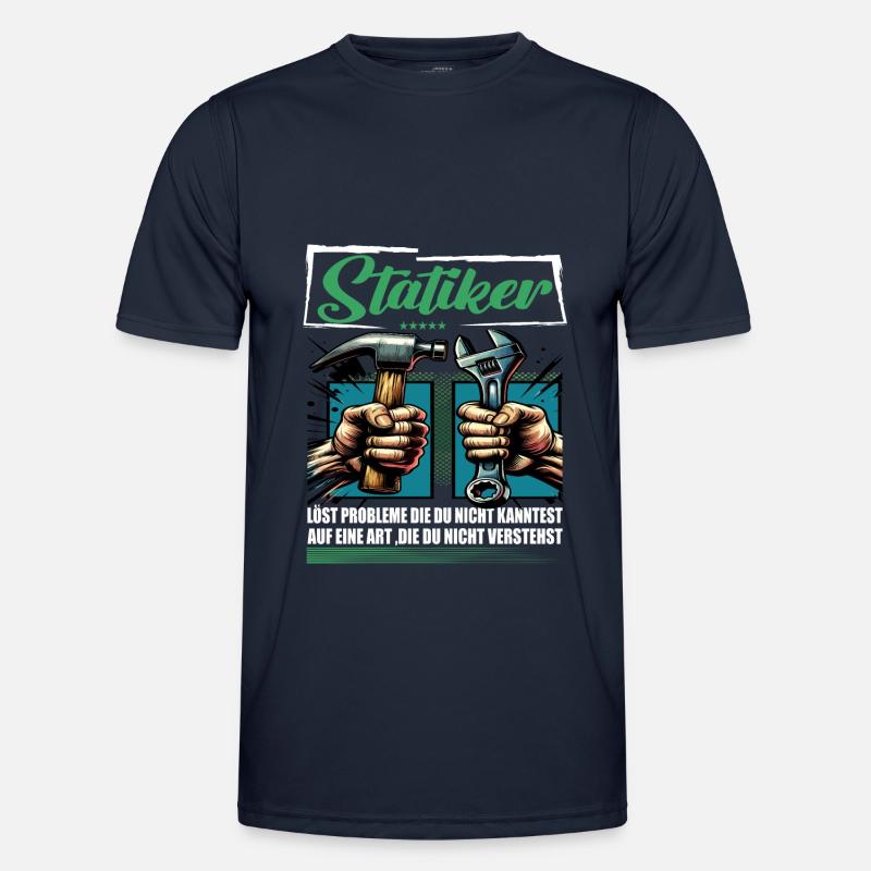 Statiker Beruf mit lustigen Spruch - Männer Funktions-T-Shirt - Navy