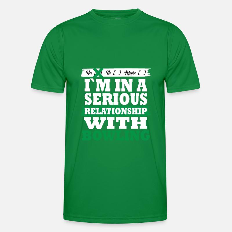 Bowling My serious relationship funny Männer Funktions-T-Shirt