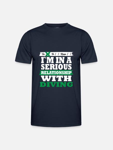 Diving My serious relationship funny - Men's Functional T-Shirt - navy