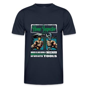 Home inspector Profession Saying Worker - Men's Functional T-Shirt - navy - Front - AI Model Male 178 dark (178cm)