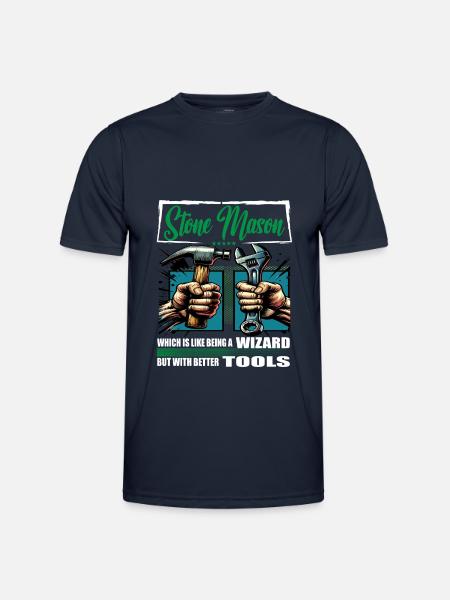 Stone mason Beruf Spruch Arbeiter - Männer Funktions-T-Shirt - Navy