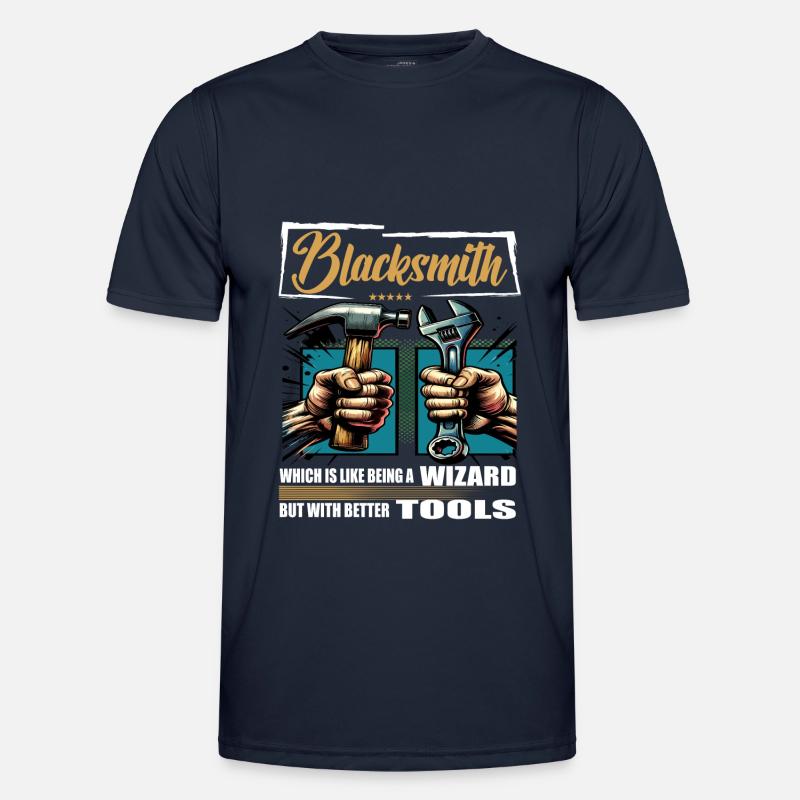 Blacksmith Beruf Spruch Arbeiter - Männer Funktions-T-Shirt - Navy