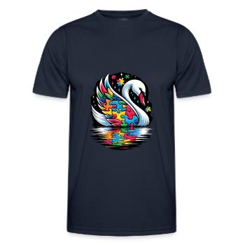 Autism Awareness puzzles piece - Men's Functional T-Shirt - navy - Front - AI Model Male 178 dark (178cm)