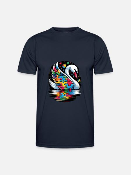 Autism Awareness puzzles piece - Men's Functional T-Shirt - navy