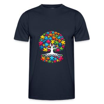 Autism Awareness puzzles piece - Männer Funktions-T-Shirt - Navy - Vorne - AI Model Male 178 dark (178cm)