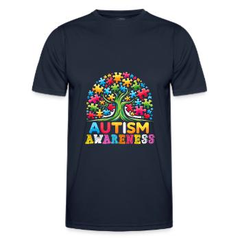 Autism Awareness puzzles piece - Männer Funktions-T-Shirt - Navy - Vorne - AI Model Male 178 dark (178cm)