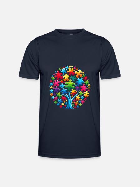 Autism Awareness puzzles piece - Men's Functional T-Shirt - navy