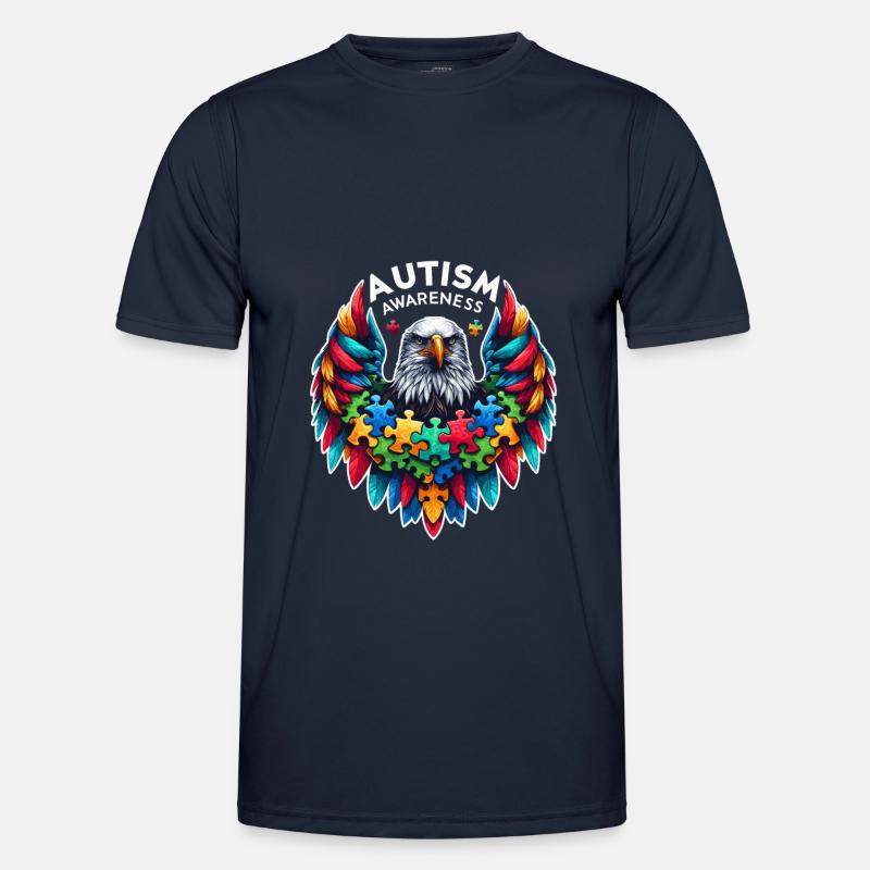 Autism Awareness puzzles piece - Men's Functional T-Shirt - navy