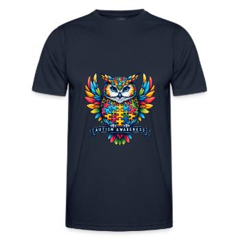 Autism Awareness puzzles piece - Men's Functional T-Shirt - navy - Front - AI Model Male 178 dark (178cm)