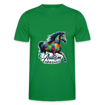 Autism Awareness puzzles piece - Men's Functional T-Shirt - kelly green - Front - AI Model Male 178 dark (178cm)