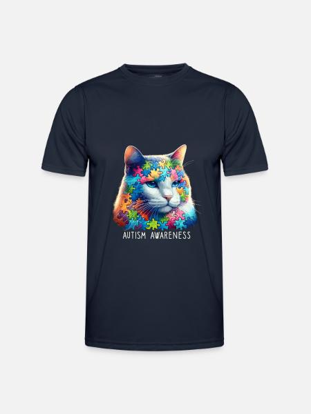 Autism Awareness puzzles piece - Men's Functional T-Shirt - navy
