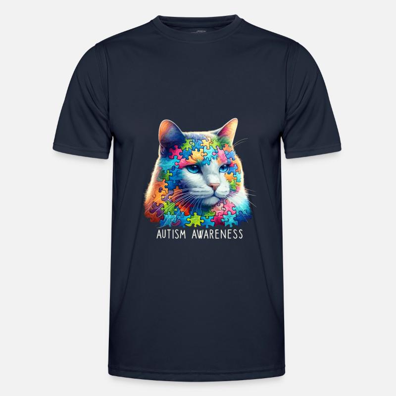 Autism Awareness puzzles piece - Men's Functional T-Shirt - navy