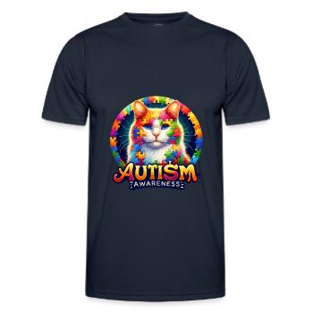 Autism Awareness puzzles piece - Men's Functional T-Shirt - navy - Front - AI Model Male 178 dark (178cm)
