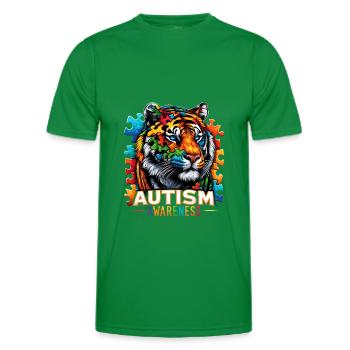 Autism Awareness puzzles piece - Men's Functional T-Shirt - kelly green - Front - AI Model Male 178 dark (178cm)