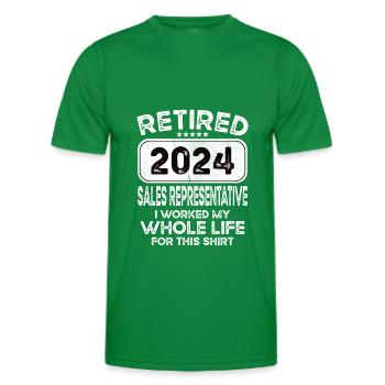 Retired Sales representative 2024 - Men's Functional T-Shirt - kelly green - Front - AI Model Male 178 dark (178cm)