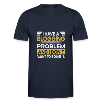 Blogging is my hobby - Men's Functional T-Shirt - navy - Front - AI Model Male 178 dark (178cm)