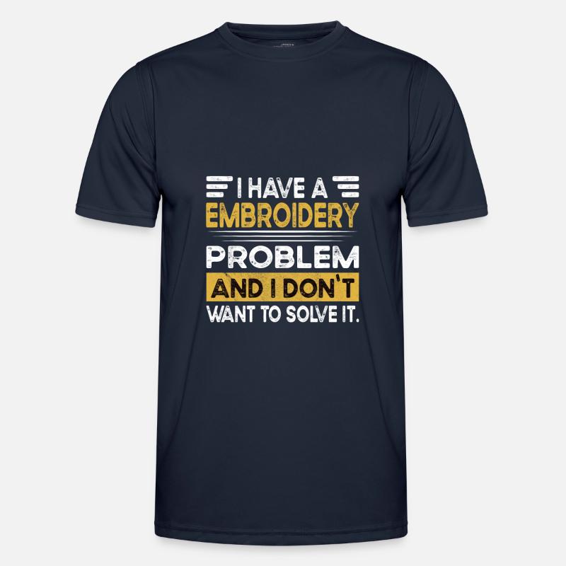Embroidery is my hobby - Men's Functional T-Shirt - navy