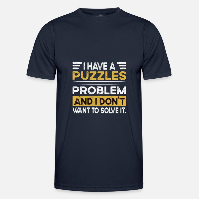 Puzzles is my hobby - Men's Functional T-Shirt - navy