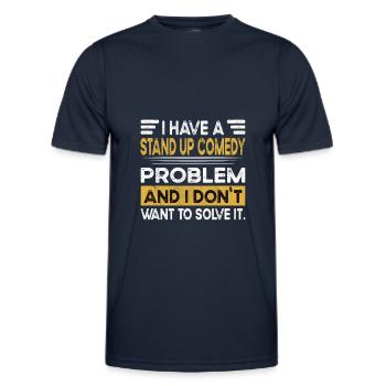 Stand up comedy is my hobby - Men's Functional T-Shirt - navy - Front - AI Model Male 178 dark (178cm)