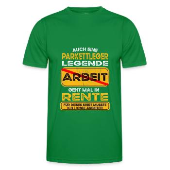 Parkettleger lustiges Rente Pension - Männer Funktions-T-Shirt - Kelly Green - Vorne - AI Model Male 178 dark (178cm)