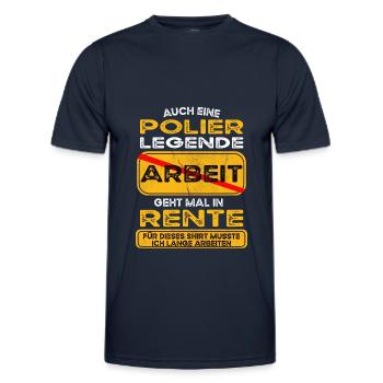 Polier lustiges Rente Pension - Männer Funktions-T-Shirt - Navy - Vorne - AI Model Male 178 dark (178cm)