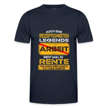 Rezeptionist lustiges Rente Pension - Männer Funktions-T-Shirt - Navy - Vorne - AI Model Male 178 dark (178cm)