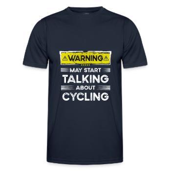 Talking about Cycling funny - Men's Functional T-Shirt - navy - Front - AI Model Male 178 dark (178cm)