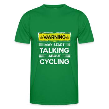 Talking about Cycling funny - Men's Functional T-Shirt - kelly green - Front - AI Model Male 178 dark (178cm)