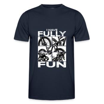 VTT Je m’amuse pleinement VTT - T-shirt sport Homme - bleu marine - Devant - AI Model Male 178 dark (178cm)