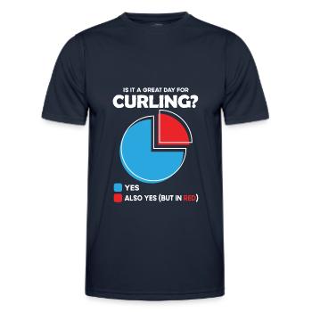 Est-ce un grand jour pour le curling ? - T-shirt sport Homme - bleu marine - Devant - AI Model Male 178 dark (178cm)