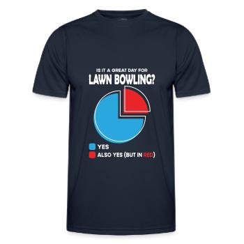 Est-ce un grand jour pour le boulingrin ? - T-shirt sport Homme - bleu marine - Devant - AI Model Male 178 dark (178cm)