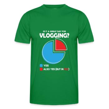 Is it a great Day for vlogging - Männer Funktions-T-Shirt - Kelly Green - Vorne - AI Model Male 178 dark (178cm)