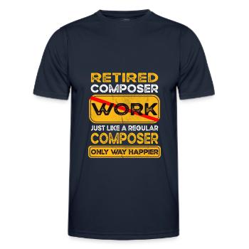 Retirement composer only happier Retired - Men's Functional T-Shirt - navy - Front - AI Model Male 178 dark (178cm)