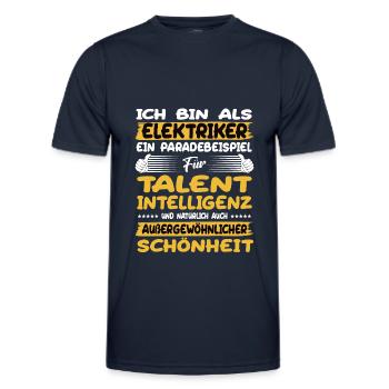 L’électricien, un excellent exemple de talent - T-shirt sport Homme - bleu marine - Devant - AI Model Male 178 dark (178cm)
