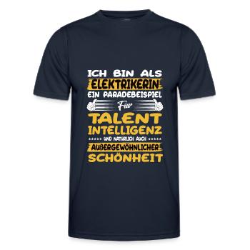 L’électricien, un excellent exemple de talent - T-shirt sport Homme - bleu marine - Devant - AI Model Male 178 dark (178cm)