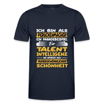 Le perruquier, un excellent exemple de talent - T-shirt sport Homme - bleu marine - Devant - AI Model Male 178 dark (178cm)