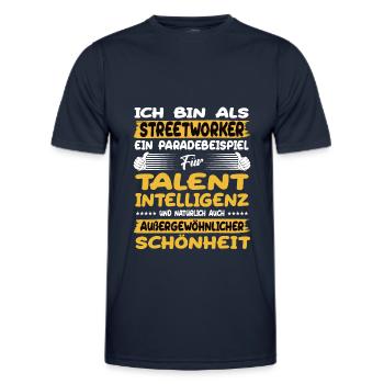 streetworker a prime example of talent - Men's Functional T-Shirt - navy - Front - AI Model Male 178 dark (178cm)