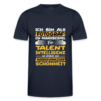 photographer is a prime example of talent - Men's Functional T-Shirt - navy - Front - AI Model Male 178 dark (178cm)