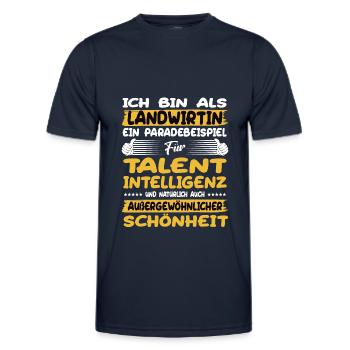 L’agriculteur, un excellent exemple de talent - T-shirt sport Homme - bleu marine - Devant - AI Model Male 178 dark (178cm)