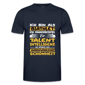 Biathlete a prime example of biathlon - Men's Functional T-Shirt - navy - Front - AI Model Male 178 dark (178cm)