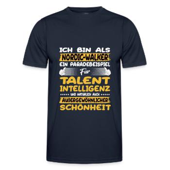 Nordic-walker ein Paradebeispiel Nordic walking - Männer Funktions-T-Shirt - Navy - Vorne - AI Model Male 178 dark (178cm)