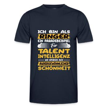 Wrestlers a prime example of wrestling - Men's Functional T-Shirt - navy - Front - AI Model Male 178 dark (178cm)
