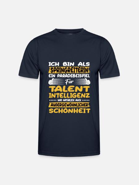 Springreiterin ein Paradebeispiel Springreiten - Männer Funktions-T-Shirt - Navy