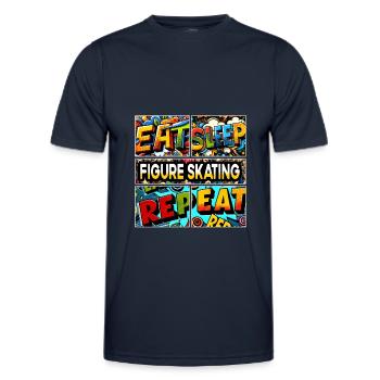Eat sleep Figure skating repeat - Men's Functional T-Shirt - navy - Front - AI Model Male 178 dark (178cm)